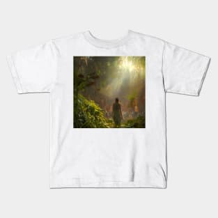 Girl in Fantasy Woodland Graveyard Kids T-Shirt